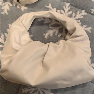 Bottega Veneta white shoulder pouch